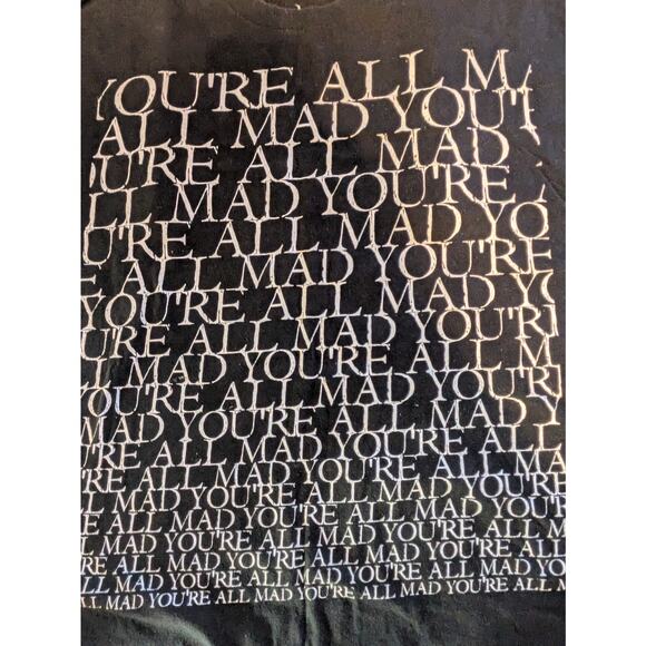 Alice In Wonderland Women's XL T-Shirt Disney You're All Mad Here Top Black Tee - Picture 6 of 7